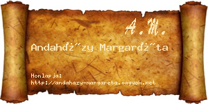 Andaházy Margaréta névjegykártya